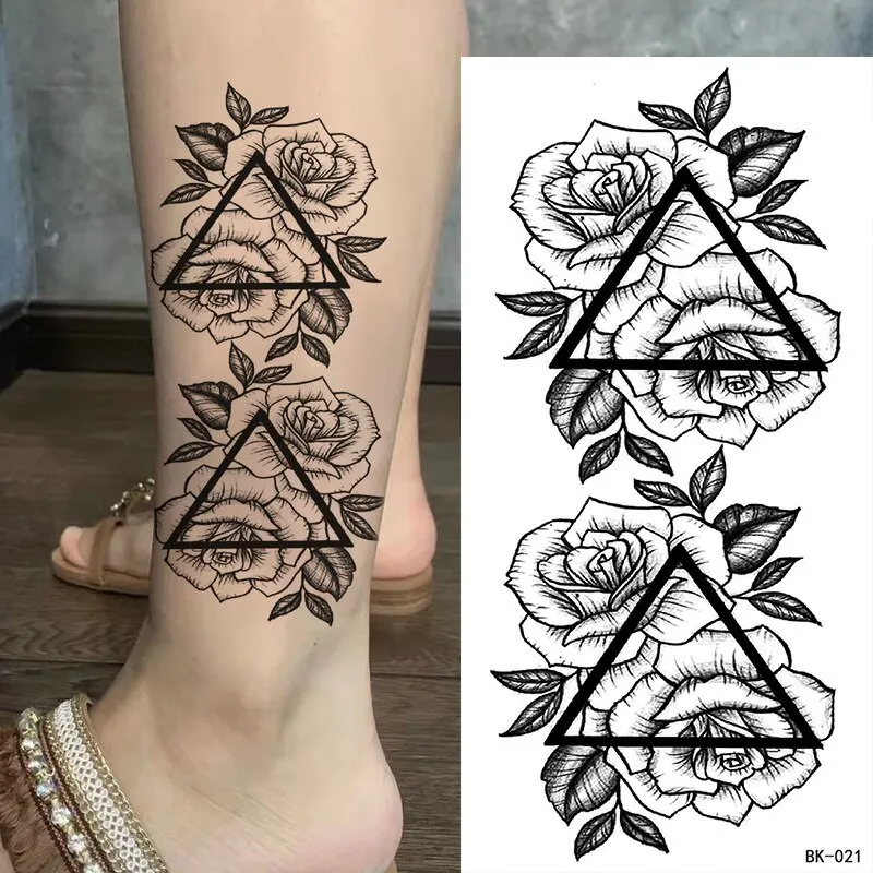 Sdrawing Tattoos New Flash Waterproof Temporary Tattoo Sticker Lip Print Flowers Butterfly Body Art Arm Fake Sleeve Tatoo for Women