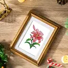 12pcs Flower DIY Mini Round Diamond Painting Set Decor No Frame 15x18cm