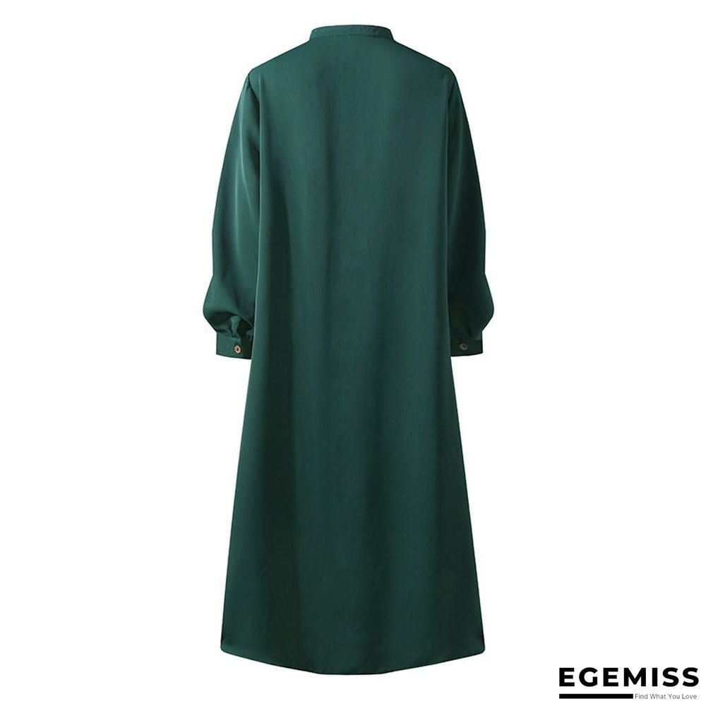 Autumn Casual Women's Cardigan Long Sleeve Stand Collar Large Swing Dress | EGEMISS