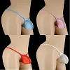 Glossy, protruding scrotum men's thong