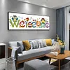 Partial Cross Stitch Kits Owl Welcome Sign 14CT Counted Home Decoration Set(Brand)