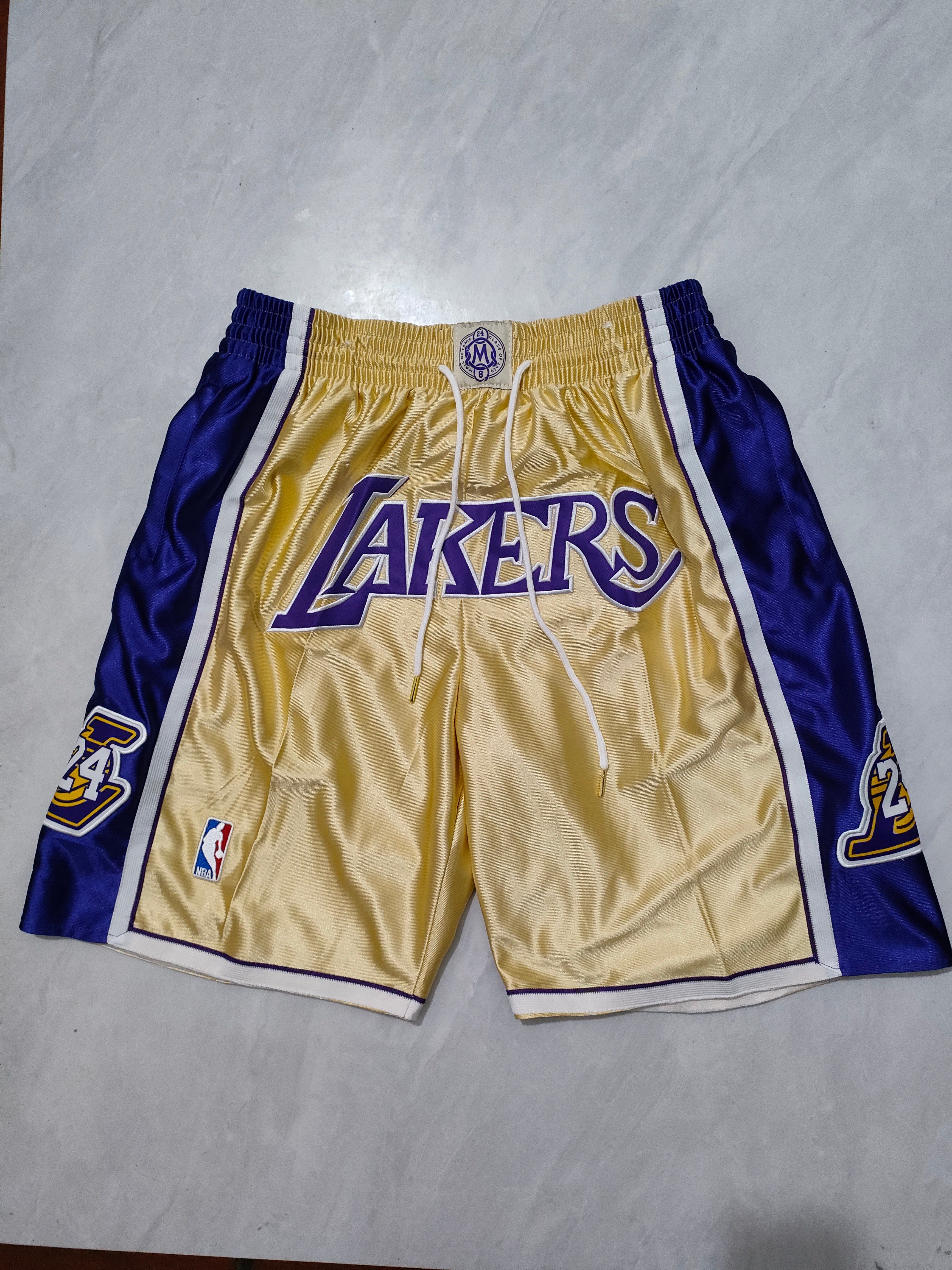 Los Angeles Lakers Kobe Bryant Gold Hall of Fame Pocket Pants Shorts