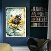(Big Size)Bee On Sunflower - 11CT Stamped Cross Stitch - 40*60cm - Animal