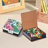 (US Local)Peacock PU Diamond Art Note Box with 160 Sheets of Paper Craft Kit