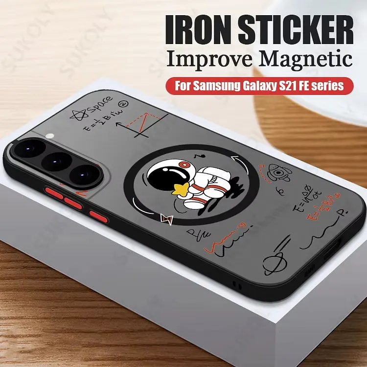 Magnetic For Magsafe Astronaut Case For Samsung Galaxy S24 S23 S22 Ultra S22 Plus S21 S20 FE Ultra A55 A35 A54 A34 Slim Hard PC Back Matte Cover