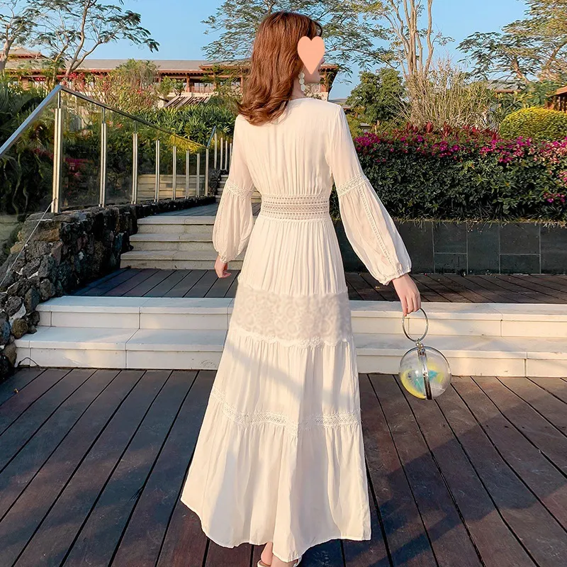 Churchf Churchf White Beach Dress Beach Holiday Dress Dress Super Fairy Sanya Wear Photo Clothes Female Summer