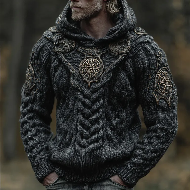 Men's Viking-style Compass Hoodie Sweater