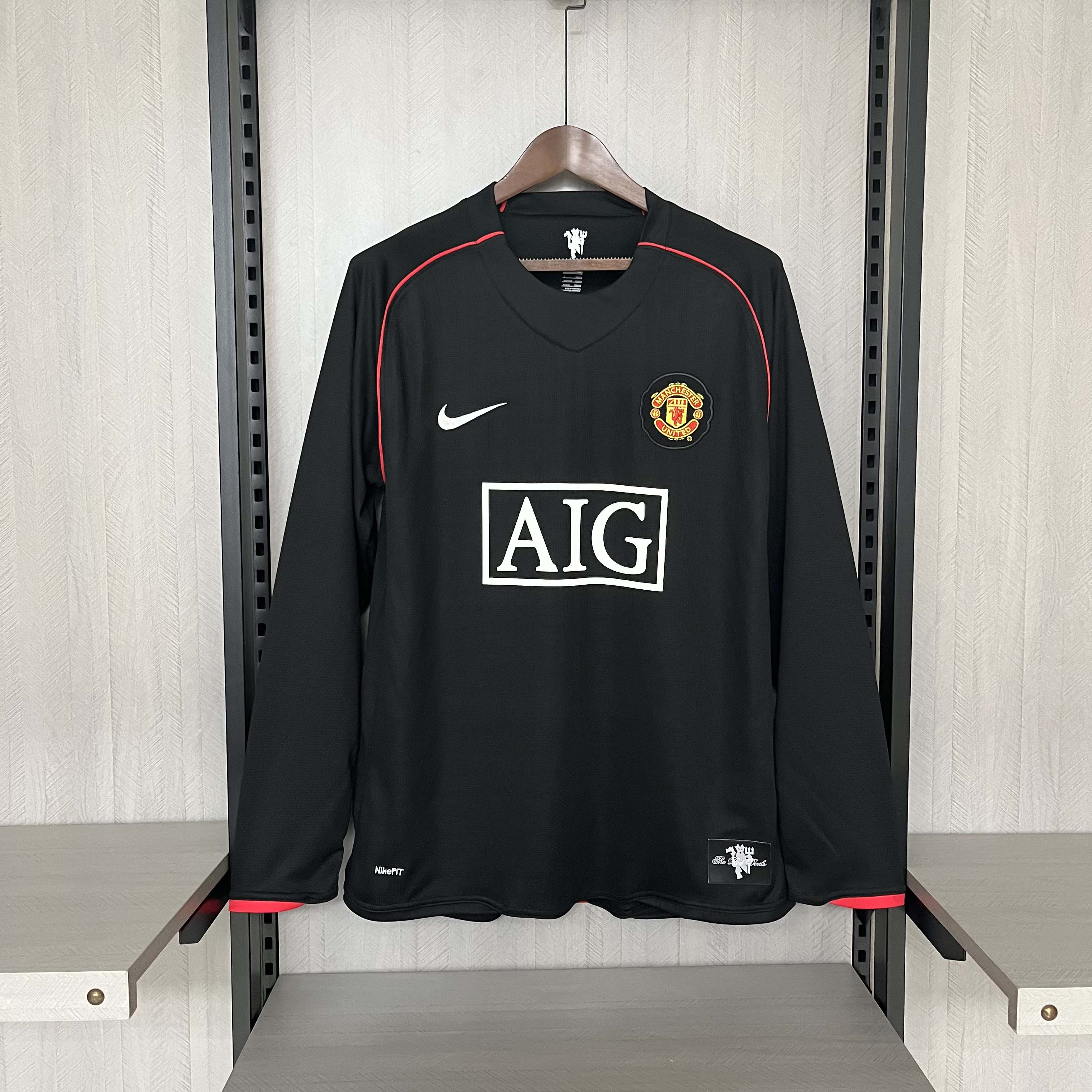 2007-2008 Retro Manchester United Away Long sleeve Football Shirt 1:1 Thai Quality