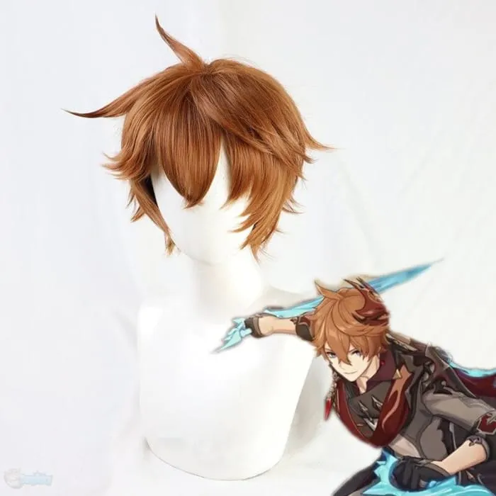 Genshin Toys Tartaglia Cosplay Brown Short Wig