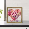 Heart Paw DIY Special Shape Double sided Print Clear Diamond Art Kit Wooden Framed Diamond Painting Kit(22x22cm)