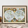 (Big Size)[Brand]World Map - 11CT Stamped Cross Stitch - 90*66cm - Still Life