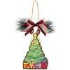 DIY Diamond Painting Christmas  Wooden Christmas Charms Decorations Santa Pendant Kits