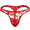 Men's Sexy Lace G-String Underwear Seamless Transparent Thong