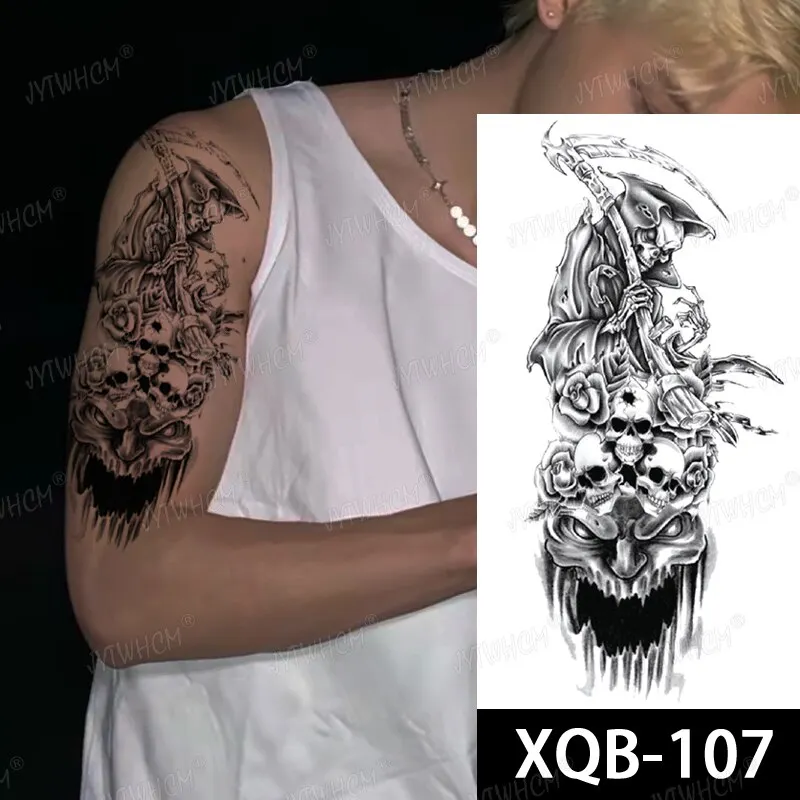 Sdrawing Hot Water Transfer Fake Tattoo Waterproof Temporary Tattoo Sticker For Men Women Wolf Arm Neck Tattoo Flash Tattoo Sleeve