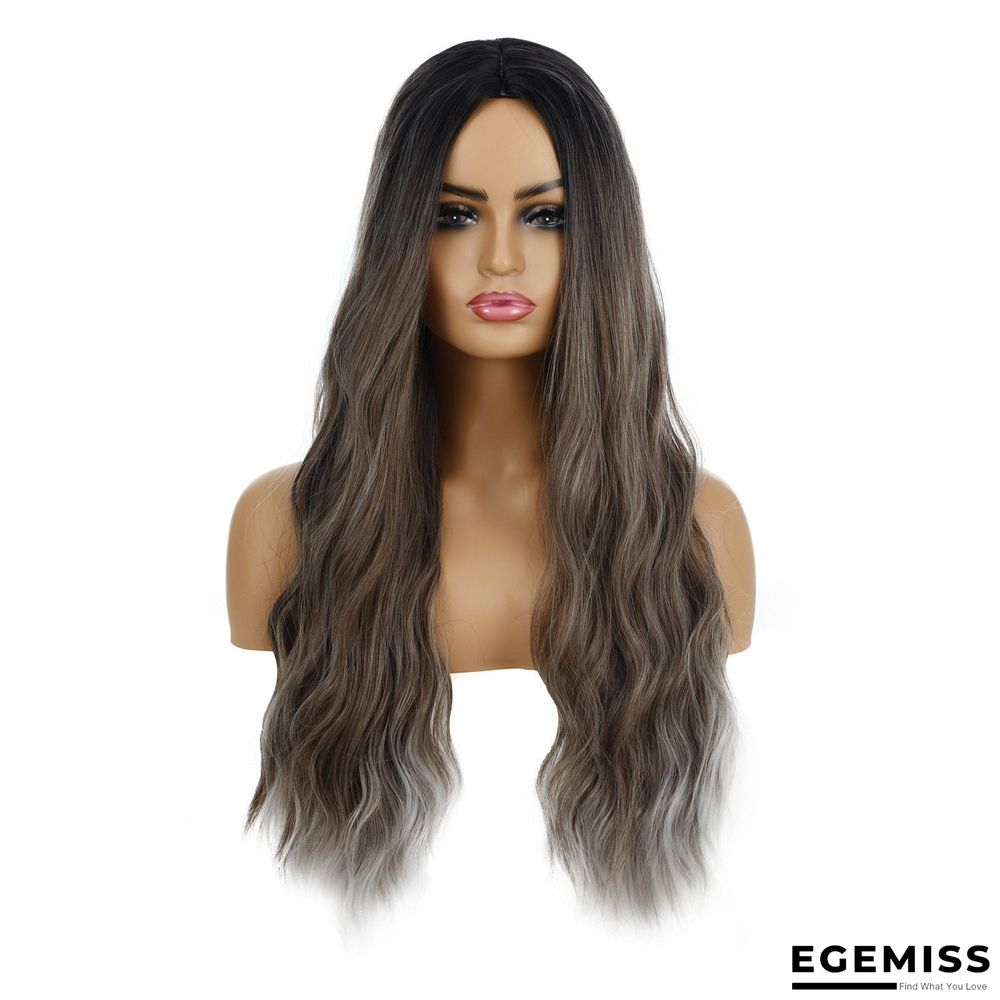 Wavy Curly Hair Ladies Wig Headgear Gradient Long Curly Hair | EGEMISS