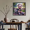 Jolie fille aux grands yeux ronde drill diamond painting-40 * 40cm