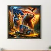American Flag Wolf-Full Round Diamond Painting 40*40CM
