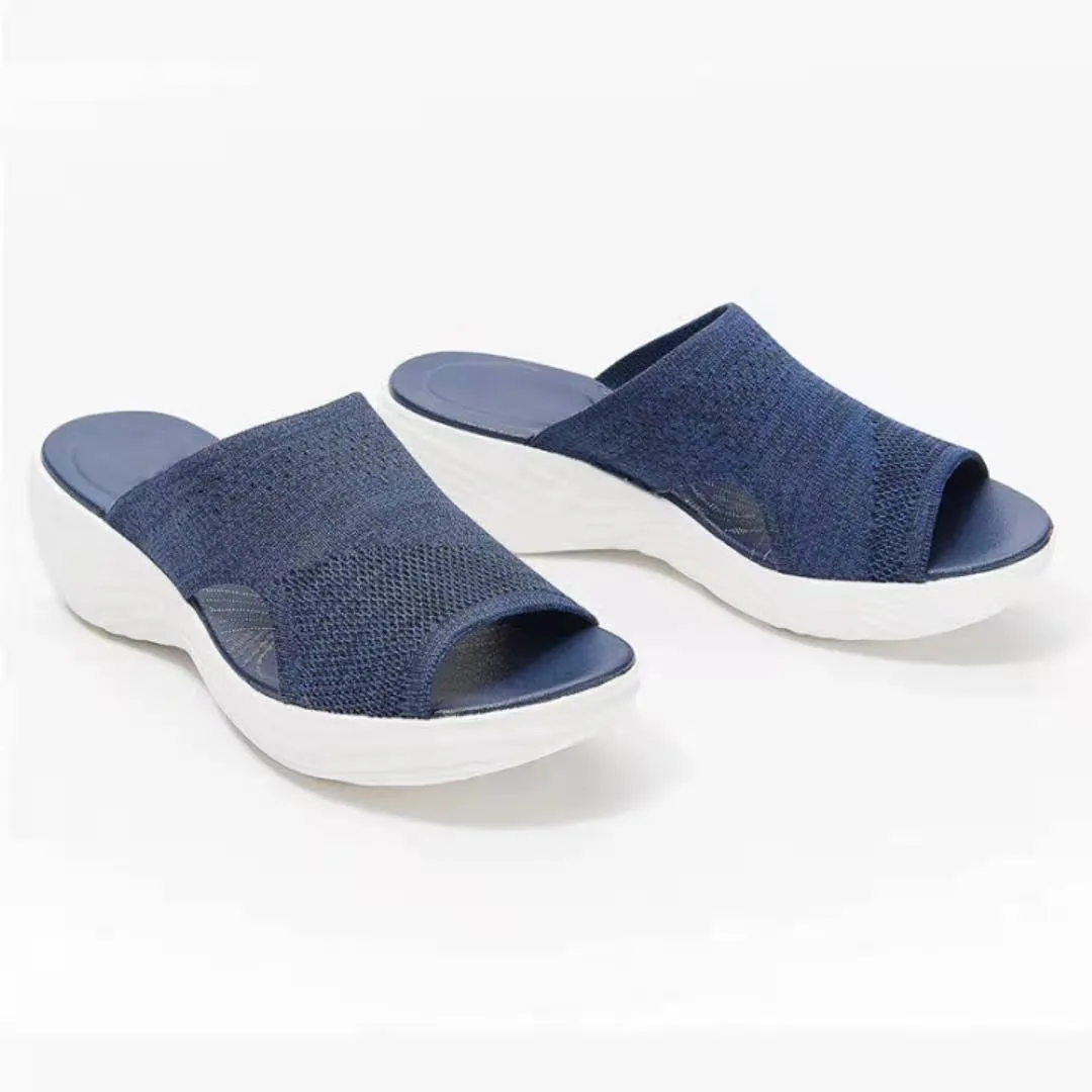Women's Shoes Summer 2021 Plus Size Wedge Platform Sandals Soft Bottom Beach Muje Ladies Outdoor Light closed toe Flat Slippers