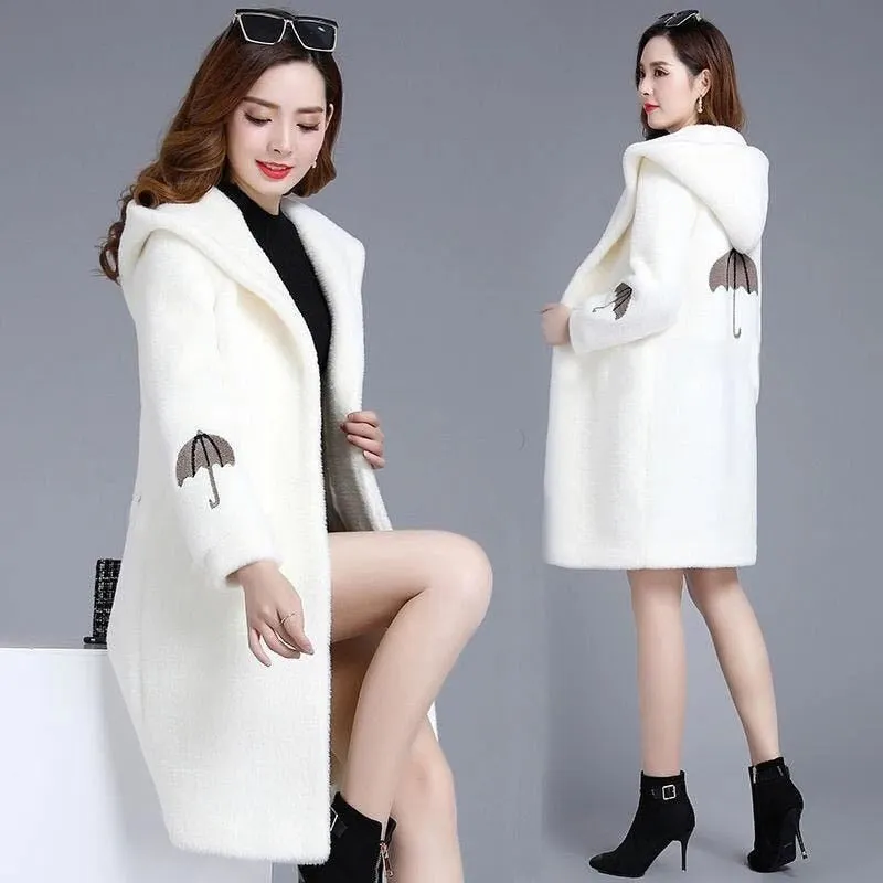 Women's coat autumn and winter cashmere medium length spring and autumn foreign style windbreaker new versatile women's woolen