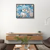 >SALE<5D DIY Partial Special Shaped Drill Diamond Painting Snowman-Blue Decor 40x50cm