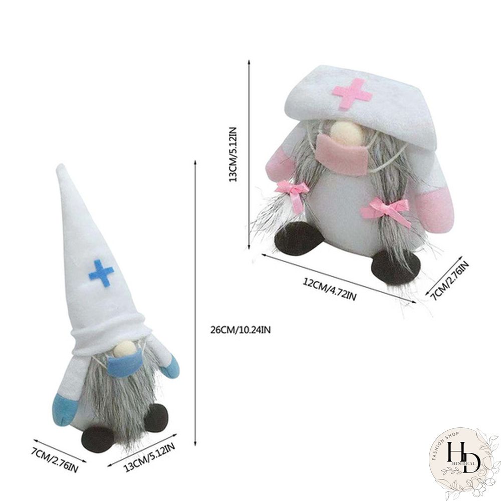 Cute Doctor Nurse Dwarf Doll Ornaments Gnome Handmade Elf Home Farmhouse Kitchen Decor Festive Party Shelf Tiered Tray Decorations Supplies Qee