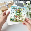 6pcs Diamond Painting Happy Birthdays Greeting Card with Envelope for Family Friends Holiday Gift Congratulations