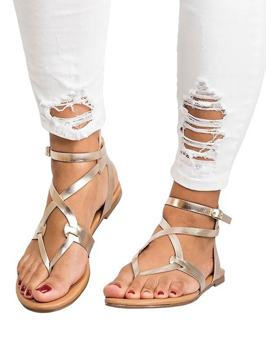Lace-up casual Pinch flat sandalias planas