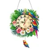 Diamond Painting Animal And Flower Hanging Clock Pendant Kit for Decoration