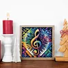 Peinture diamant en forme de notes_special de piano-30*30cm