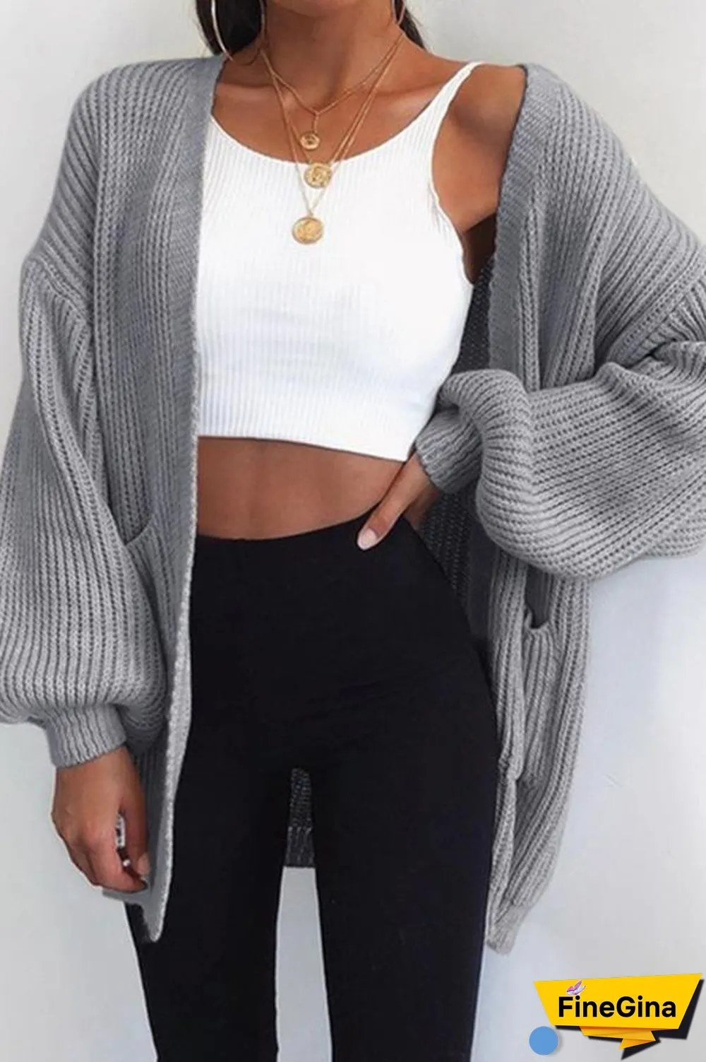 Long Sleeve Solid Color Cardigan (5 Colors) P13333