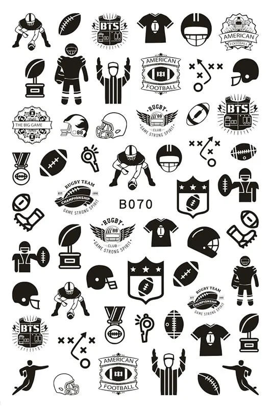 3D Sport Nail Art Sticker Cartoon Constellation Nail Decals Manicure Gymnastics Back Glue Sticker for Nails Decoration
