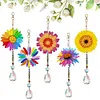 5Pcs Acrylic Double Sided Sunflower Full Drill Suncatcher Diamond Painting Kit