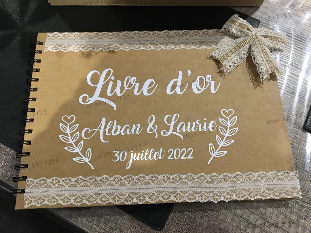 Livre d'or Wedding Stickers Guest Book Signature Vinyl Decals Personalized Gifts Cards Box Vinyl Sticker Decor