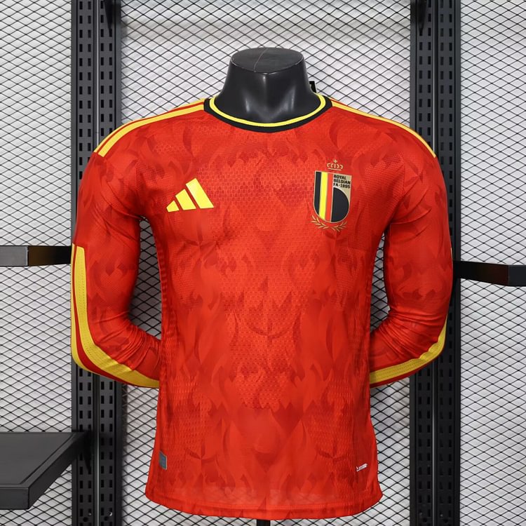 2026-27 World Cup Belgium Home Long-Sleeve T-Shirt - Player Version