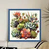 Succulent - 14CT Stamped Cross Stitch - 40*40cm - Flower