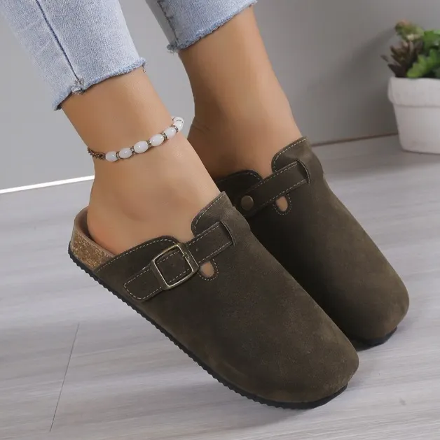 Qengg Qengg Slippers Female Couple Softwood Tug Wish Large Size Roman Shoes Casual Half-Dragging Lazy Shoes Trend