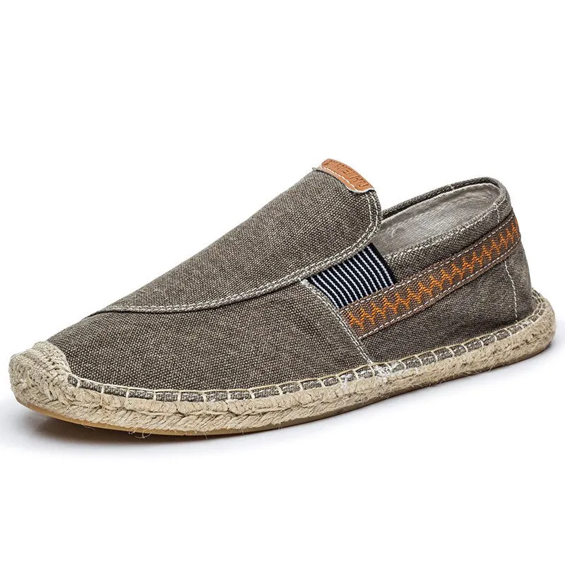 DUDELI Men Casual Shoes Luxury Brand Canvas Espadrilles Fashion Slip On Shoes Men Summer Classic Mens Canvas Shoes Lazy Flats