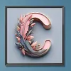 Lettre Plume C-Compl&egrave;te Rond Diamant Peinture-30X30CM
