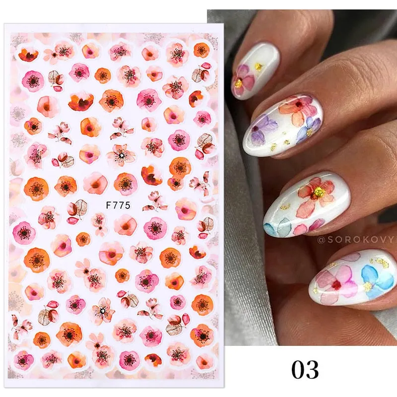 3D Christmas Nail Art Decoration Stickers Sparkly Gold White Colorful  Glitter Geometry Snowflake Winter Slider Nail Foils-Nail Inspo