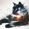 (Stamped/Counted) Cat Scenery-11CT Cross Stitch 40*40cm