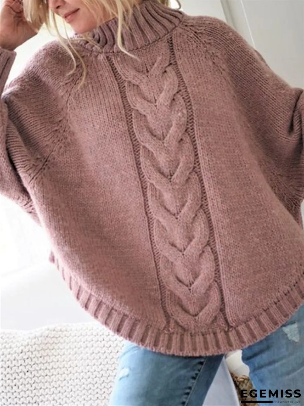 Casual Loose Half High Neck Solid Color Sweater | EGEMISS