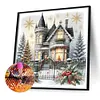 Peinture ronde de diamant de perceuse de maison de neige-30*30cm