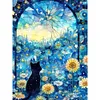 Black Cat Under The Starry Sky-11CT Stamped Cross Stitch 50*65cm/19.69*25.59in (Big Size)
