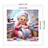 Happy Old Lady - 11CT Stamped Cross Stitch - 45*45cm