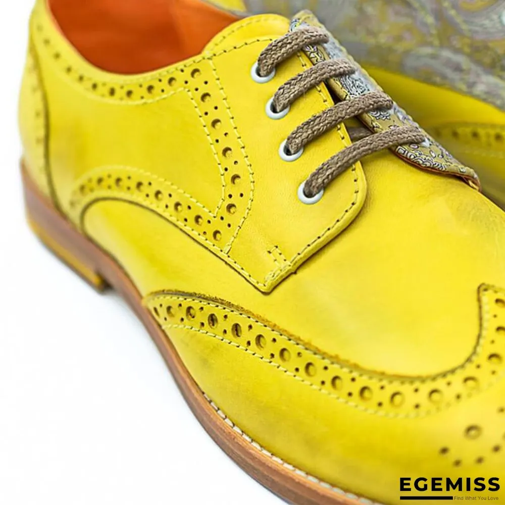 Handmade Paisley Pattern Oxford Leather Shoes | EGEMISS
