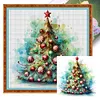 >SALE<Full Embroidery Eco-cotton Thread 11CT Printed Xmas Tree Cross Stitch Kit50x50cm