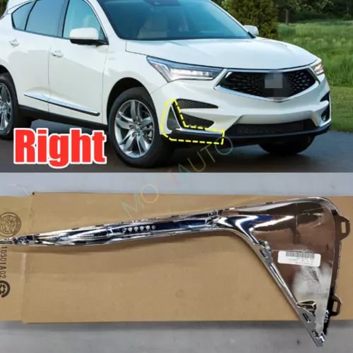 Dronehint For 19-21 Acura RDX Right Chrome Front Bumper Fog Lamp Frame Strip Cover Replace (For: Acura) Parts