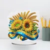 (US Local)Flower Double Sided Effect Table Top Diamond Painting Desktop Ornaments Kit (Sunflower B)