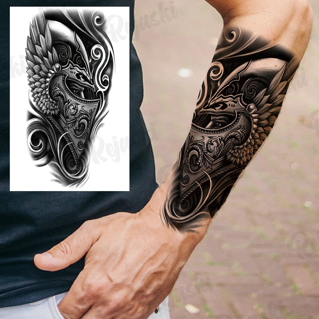 Sdrawing Thorns Temporary Tattoos For Adults Men Realistic Totem Maori Lion Compass Flower Tiger Fake Tattoo StickerArm Tatoos DIY