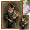 Smell Flower Beauty 2-14CT Stamped Cross Stitch 44*61cm/17.32*24.02in(Big Size)